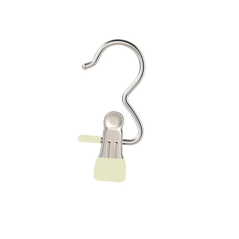 5pcs Stainless Steel Clothespins with Hook Laundry Organizer Portable Hanging Clip Closet Hanger Efficient Clothes Management KTY