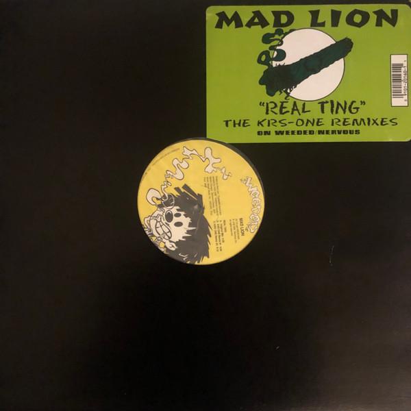 12-дюймовая пластинка MAD LION Real Ting WE20160 Вырезанная 1995 г. US Rap HipHopRB Б/у