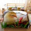 Пододеяльник с изображением фермерской курицы King Queen, комплект постельного белья с изображением милого цыпленка, семейное одеяло с изображением животных, 2/3 предмета из полиэстера, покрывало