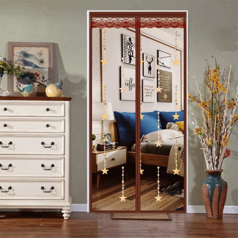Embroidered Mosquito-proof Door Curtain No Punching Mesh Door Curtain Anti Mosquito Net  Summer