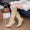 High Heels Women's Long Boots Elegant Pointed Toe Shoes Knee High  Fashion Pumps Boots New Pumps Dress Ladies Boots