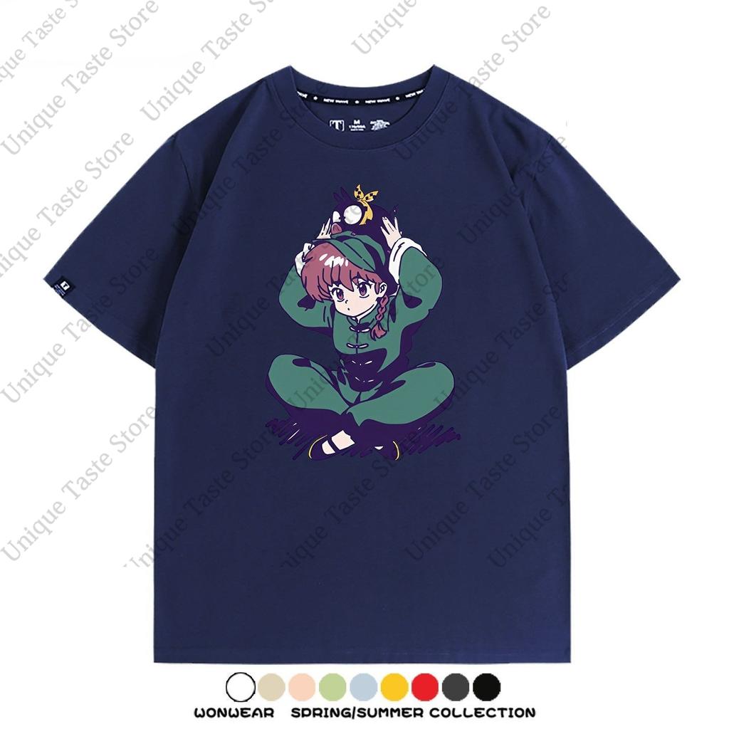 Аниме Ranma ½ Футболка Ranma NibunnoIchi Ranma Мультяшный Принт Футболка Унисекс Женская Хлопковая Короткий Рукав Топы Моды Харадзюку