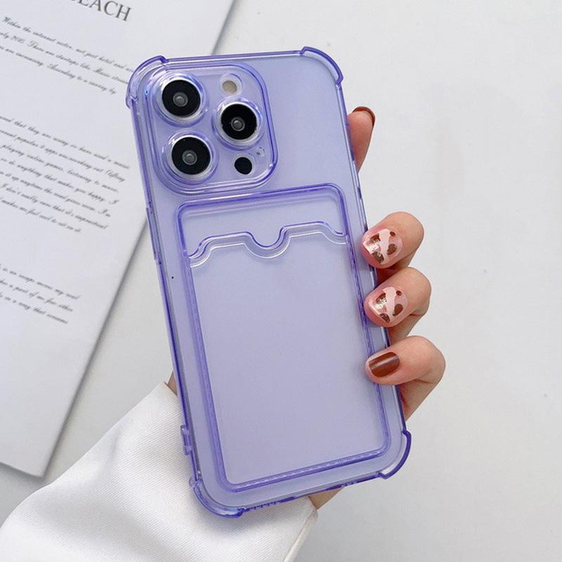 Shockproof Card Slot Silicone Soft Case Cover For Iphone 16 Pro Max 15 14 13 12 Pro MAX 12 Pro 11 X XR XS 7 8 Plus Clear Mobile Phone Case