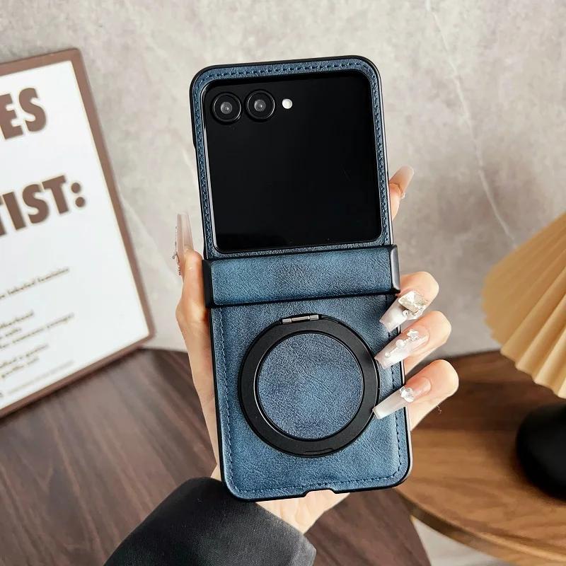 Ретро Кожаный Чехол Для Телефона Из ПУ Кожи, Дружелюбный К Коже, Для Motorola Moto Razr 70 50 Ultra 60 Razr 2026 2025 2025 Поворотный Держатель Защитная Крышка