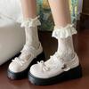 Fashion Thick Soled Loafers Women 2024 New British Style Lolita Shoes Cute Bow Mary Jane Shoes Girls College Style Retro JK Single Shoes