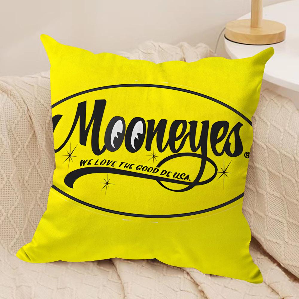 MMooneyes Luxury Logo Cushion Cover Silky Short Plush Invisible Zipper Dustproof Sofa Pillow Case For Home Decor