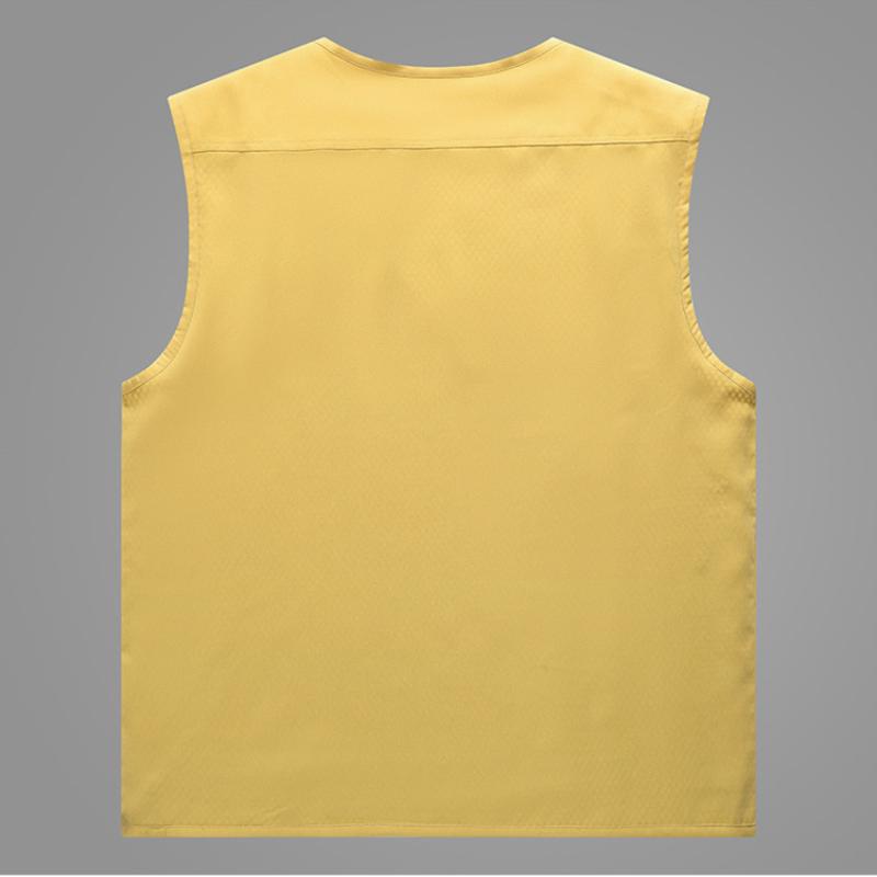 M-5XL Large Size Men's Solid Color Jacket Casual Coat Multi-pocket Sleeveless Vest Spring And Autumn Loose Vest Men's Clothing