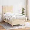 VidaXL Divan Bed with Mattress Cream 100x200 Cm Fabric - Model 3142478