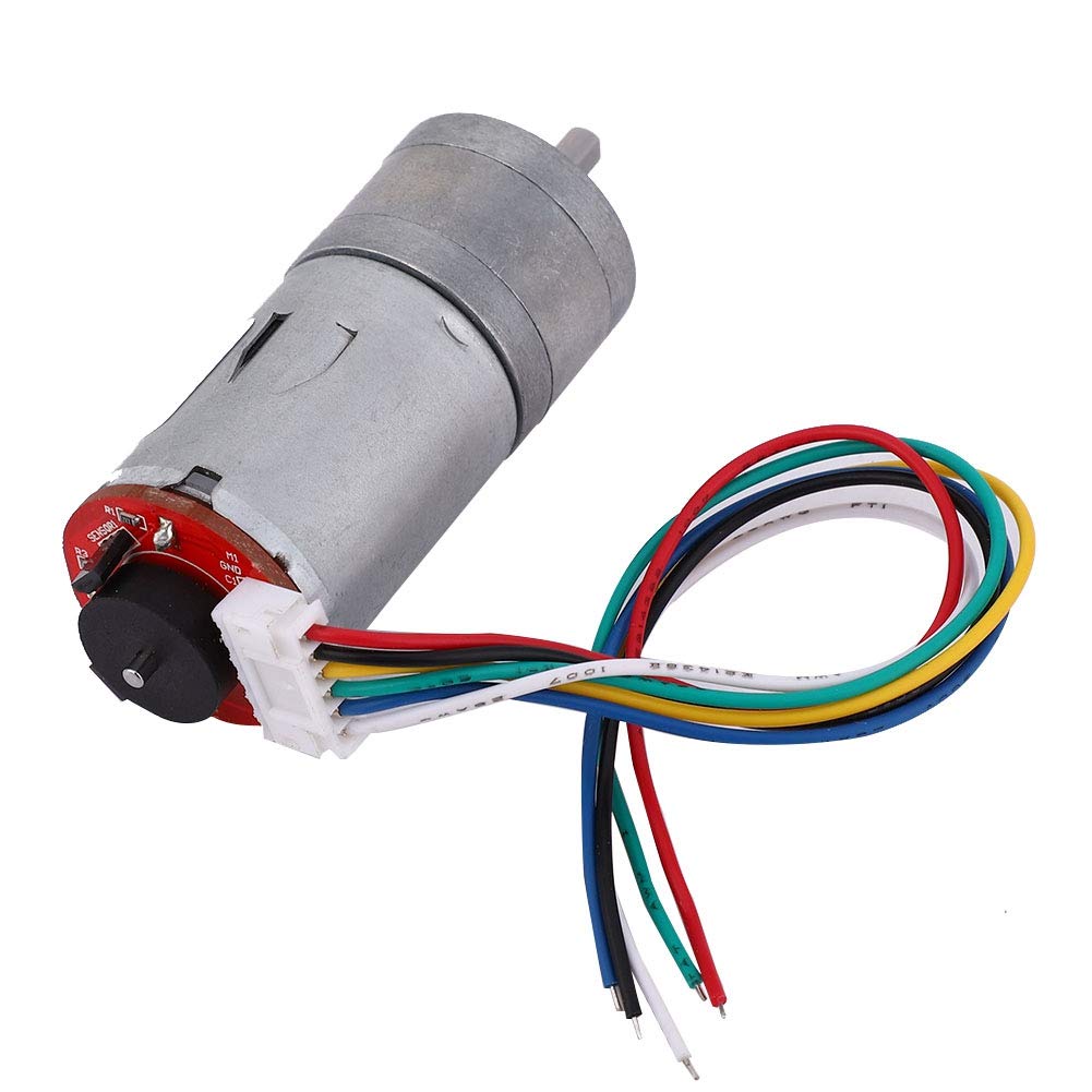 DC 12V DIY Encoder Gear Motor with Mounting 65mm Magnetic Micro Speed Reduction Motor for Engine Wheel Smart Car Robot Model Full Metal Gearbox 130