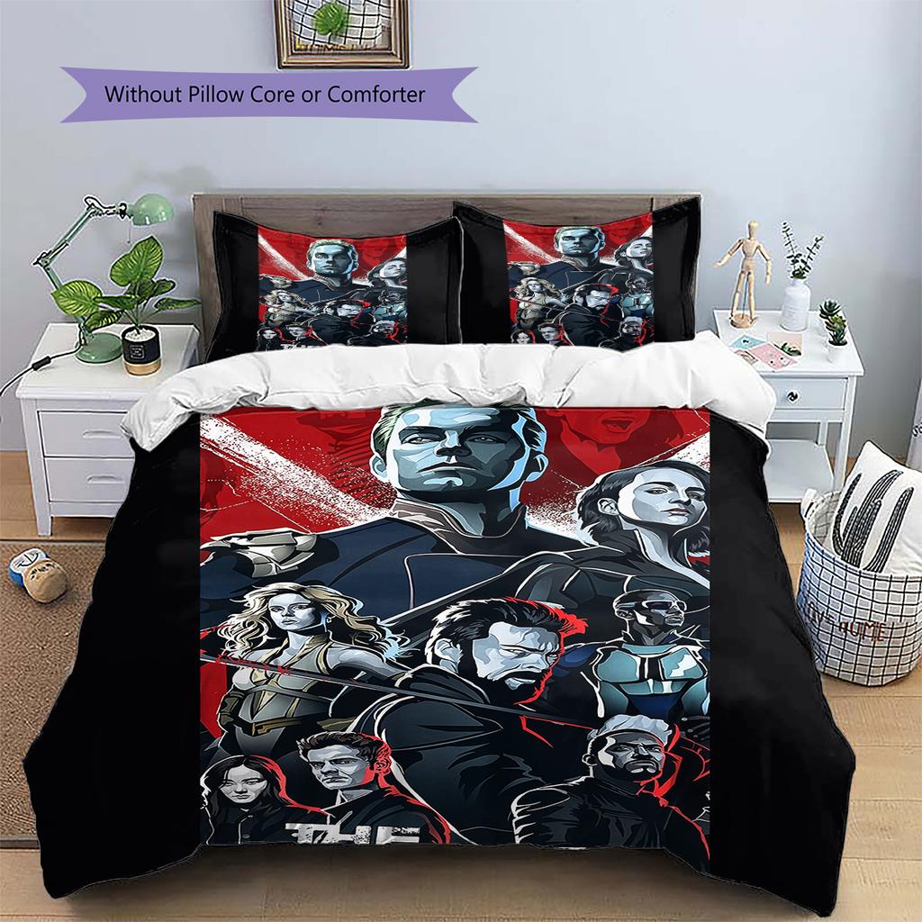 Постельное белье с рисунком «Мальчики» Домашний декор Подарок на день рождения (1 пододеяльник + 2 наволочки, без наполнителя)