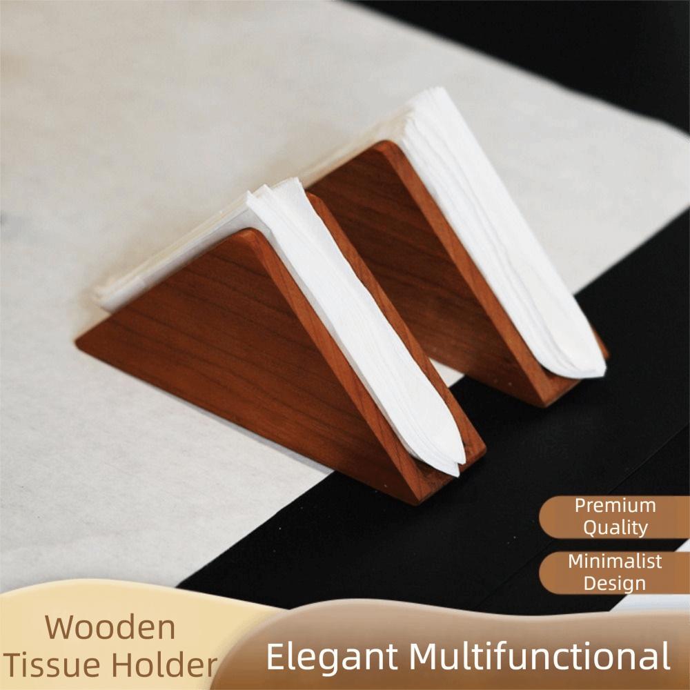 Elegant Creative Napkin Stand Decorative Vertical Paper Storage Rack Wooden Tissue Holder Hotels