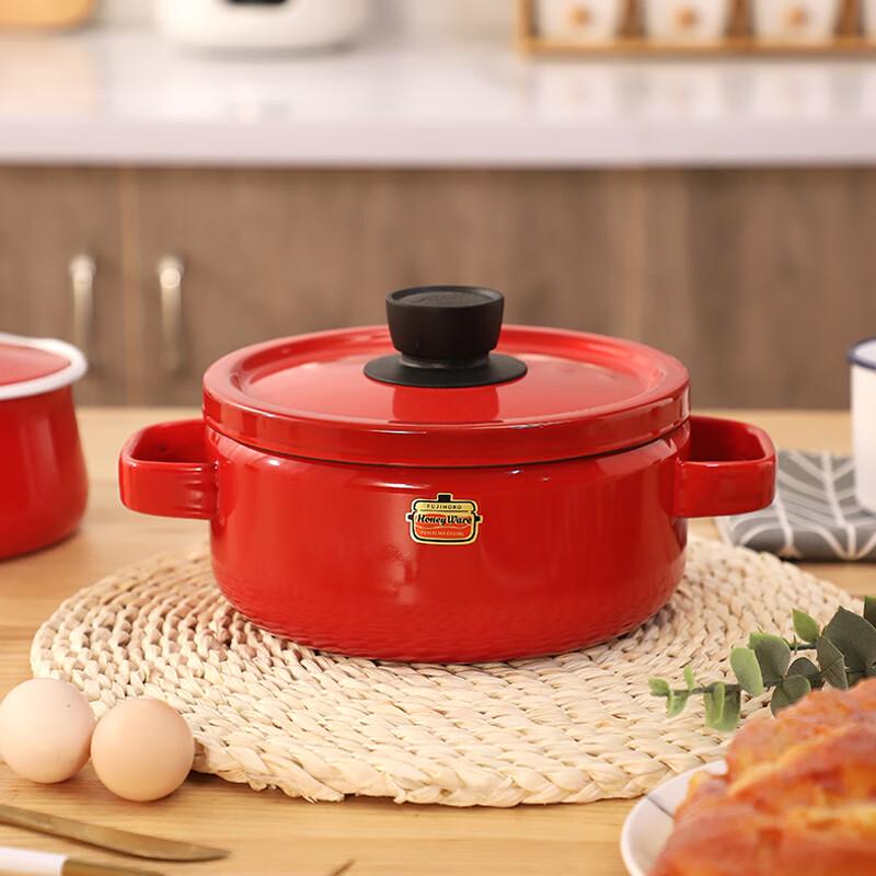 FUJIHORO Japanese Enamel Deep Soup Pot 22CM