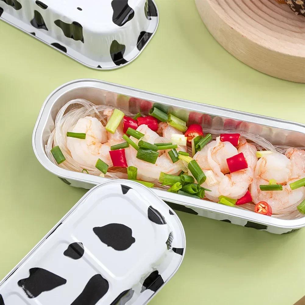 10pcs Reusable Aluminum Foil Tin Cup Pudding Cake Mold Air Fryer Tinfoil Box Small Baking Tray Tinfoil Cups Baking Pastry Tools