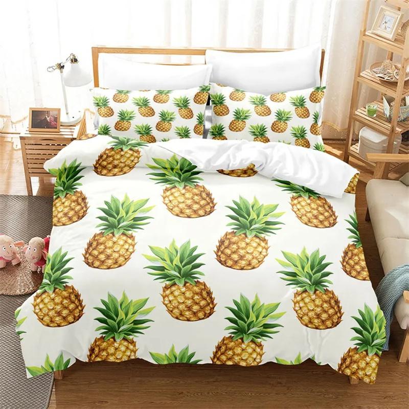 3D Summer Tropical Fruit Duvet Cover with Pillowcase King Full Size Queen Double Bed Quilt Case Linens Single Twin Bedding Sets