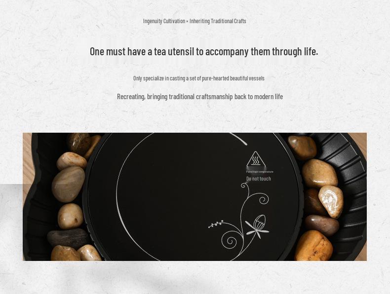 Набор для подогрева чая и вина в китайском стиле для использования в помещении с электрической керамической плитой и стеклянным чайником