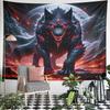 "Fiery Cosmic Wolf with Glowing Eyes" Pattern Wall Hanging Tapestry Decorative Tapestry Home Decor for Bedroom and Living Room