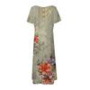 Women's Fashion And All-match Summer Temperament V-neck Printed Short-sleeved Dress