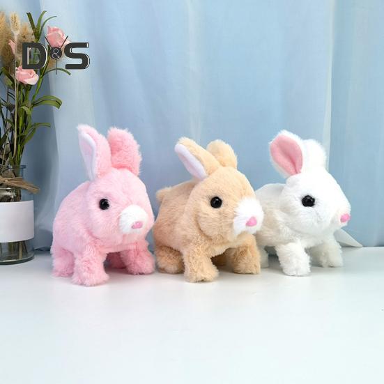 Electronic Rabbit Toy Interactive Electronic Pet Plush with Sounds And Movements Animated Walking Wiggle Ears Handmade Bunny Toys Gift for Toddlers