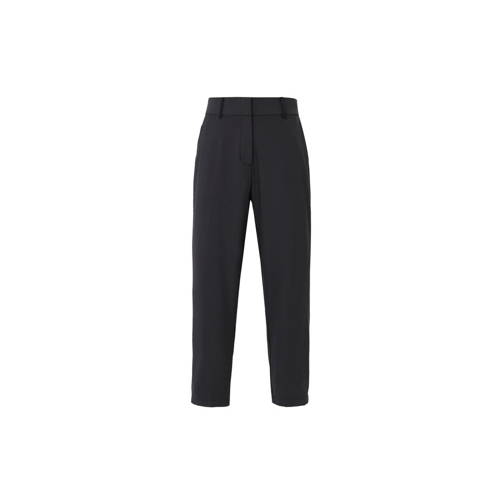 Nike Dri Fit Solid Logo Прямые брюки с высокой талией Повседневные женские брюки Черные DO6785-010