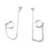 Les Trésors De Lily [M9929] - Silver White 'Triangles' Earring Earrings (rhodium-plated) - 5x5 Mm
