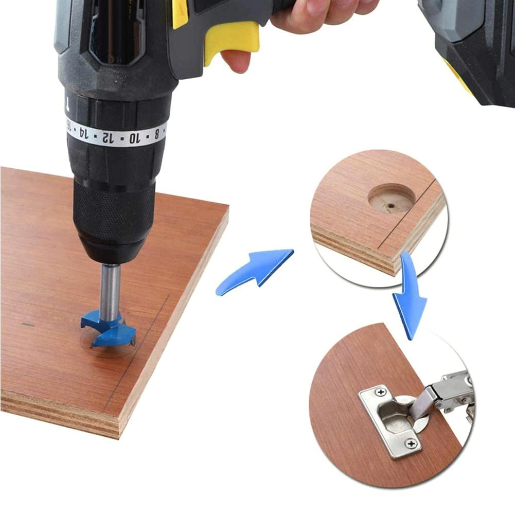 Hinge Hole Drilling Guide 35mm Position Installation Jig Drill Bits Hole Opener for Hinge Hole Drilling Tools for Carpenter