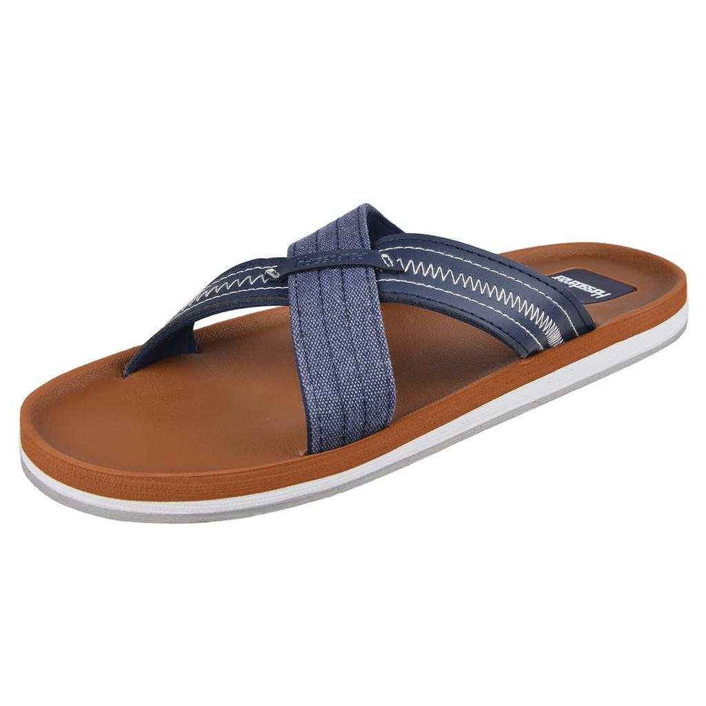Harssidanzar Summer Cross Skate Comfortable and with Arch Size 25cm Men's Sandals, Lightweight, Support, KM234JP, Navy,