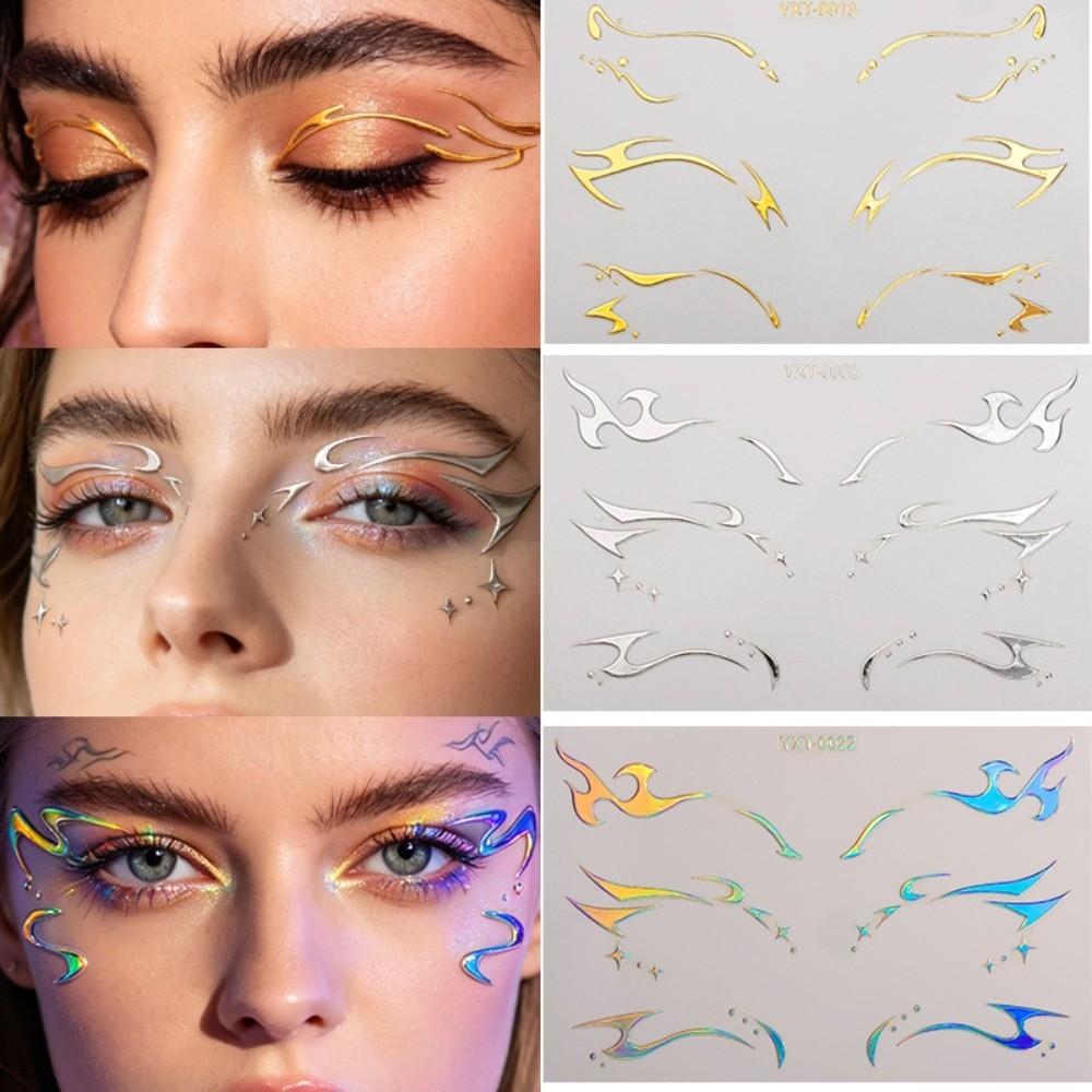 10 PCS Glitter Laser Eye Make-up Stickers Waterproof Metallic Makeup Patches Party