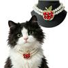 Bling Pet Pearl Necklace Double Layer Bead Chain Pet Simulated Pearl Collar  Birthday Photos