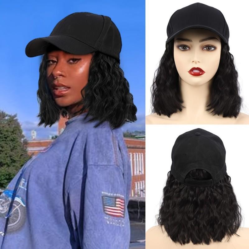 Womens Short Curly Wig Bobo Style All-in-One Cap Natural Look Heat Resistant Fiber