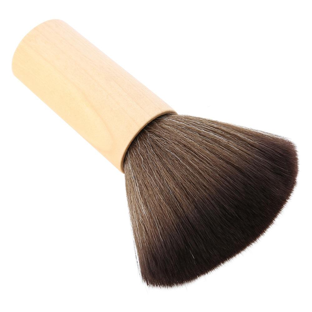 Anti-Static Neck Duster Brush Wood Handle Barber Cleaning Brush For Barber Shop
