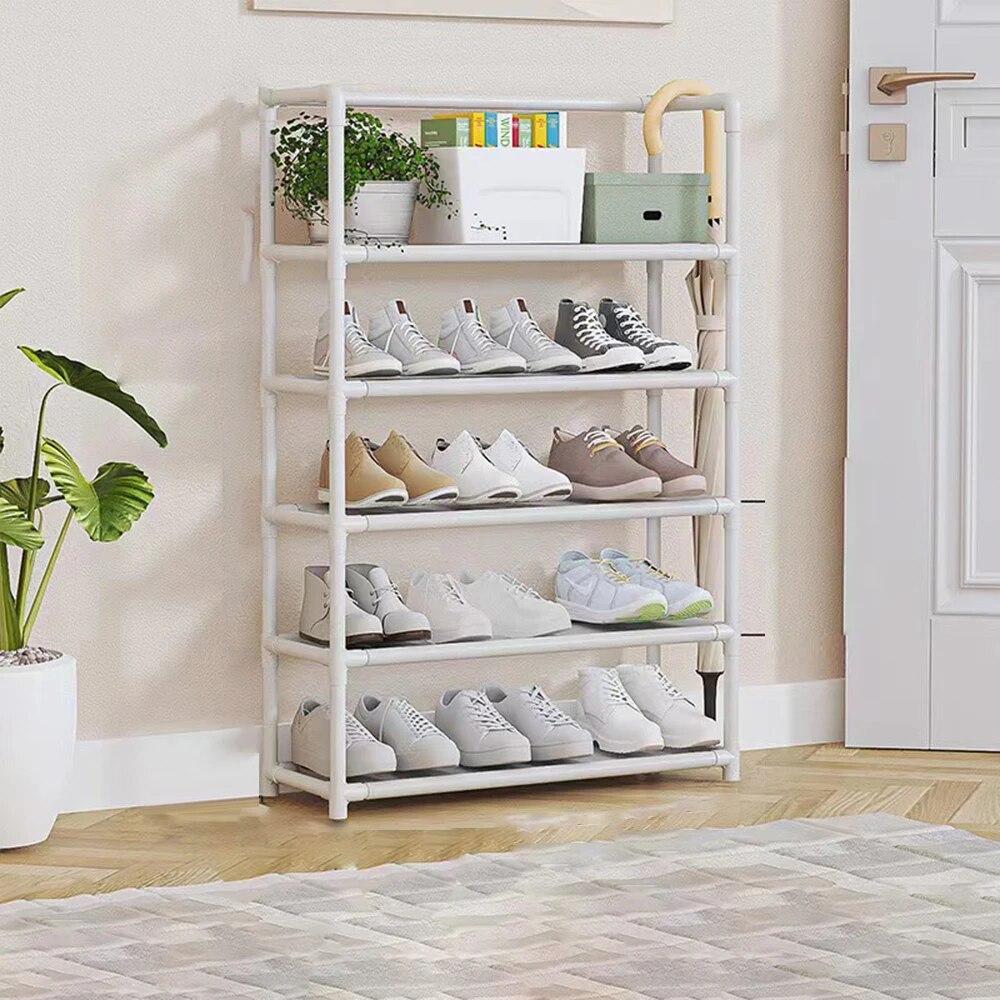 Five Layer Shoe Rack Large Capacity Simple Multi-Layer Armrest Shoe Rack Simple Dust-Proof Shoe Rack Storage Rack Dormitory Shoe