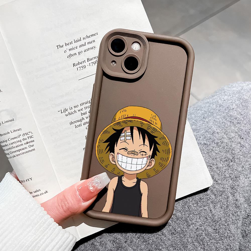 Для iPhone 16 15 14 13 12 11 Pro Max XS Max XR X SE 8 7 Мягкий силиконовый чехол для полной защиты камеры с рисунком Луффи