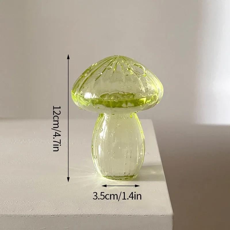 Glass Vase Decorative Flower Bottle Transparent Flower Vase Mushroom Bud Vase Home Decor Table Ornaments Mother'S Day Gifts