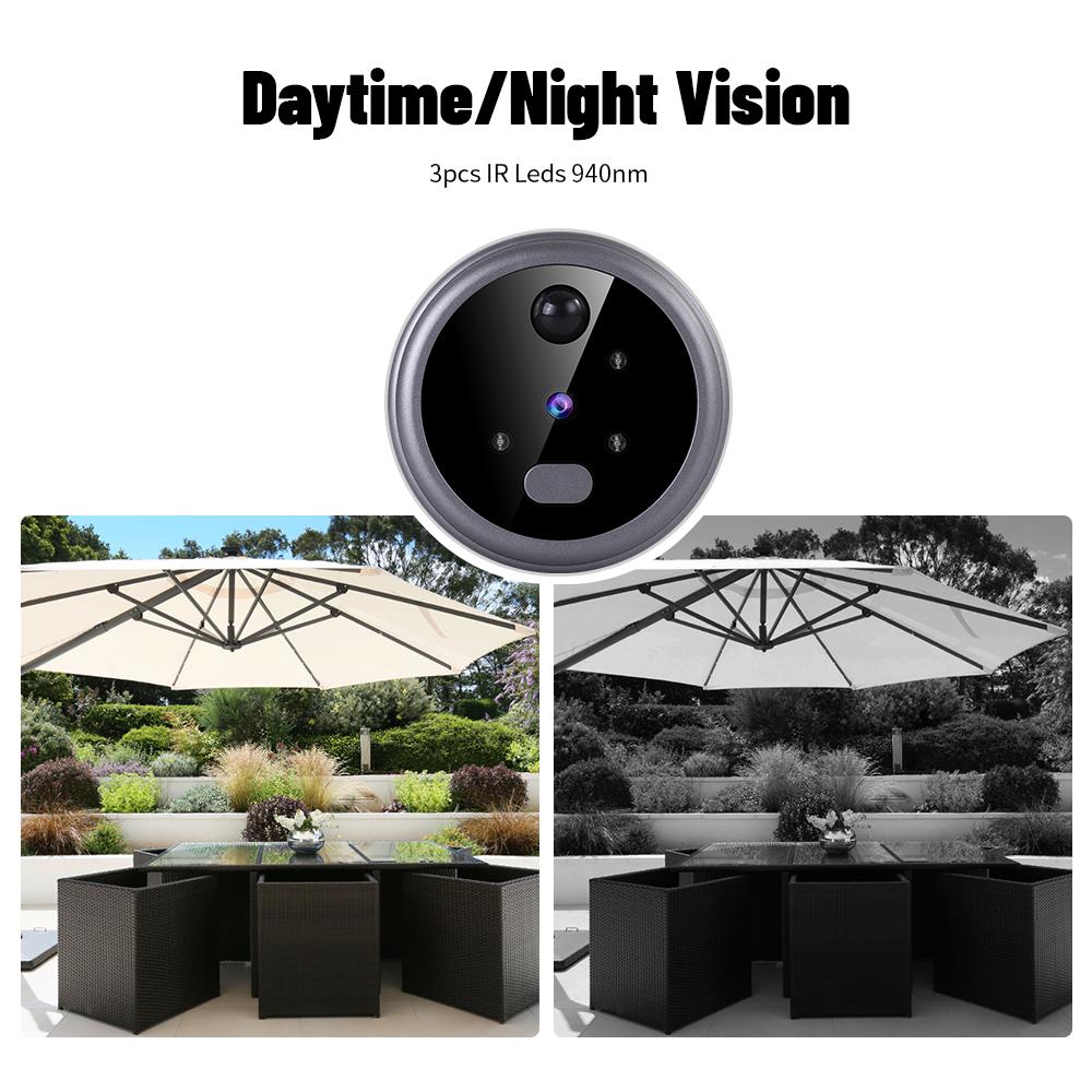 2.8" Digital Magic Eye Electronic Viewfinder Night Vision Safety Door Viewer Photo Recording Door Peephole Camera