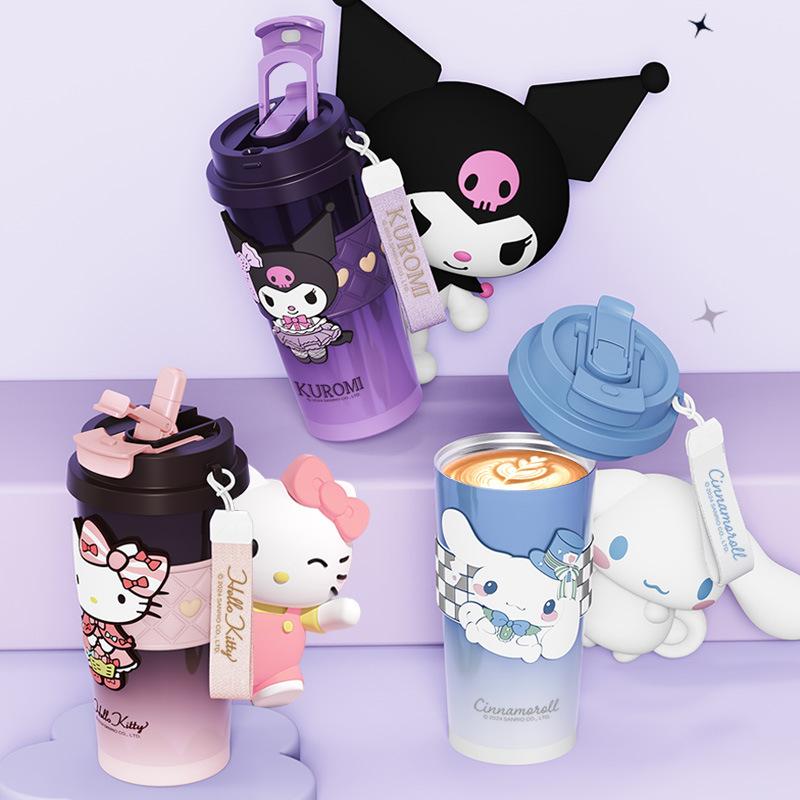 XW Sanrio Thermal Bottle Coffee Mug 520ml 900ml Hello Kitty Thermos Cup Keep Cold Portable 316 Stainless Steel Vacuum Flasks