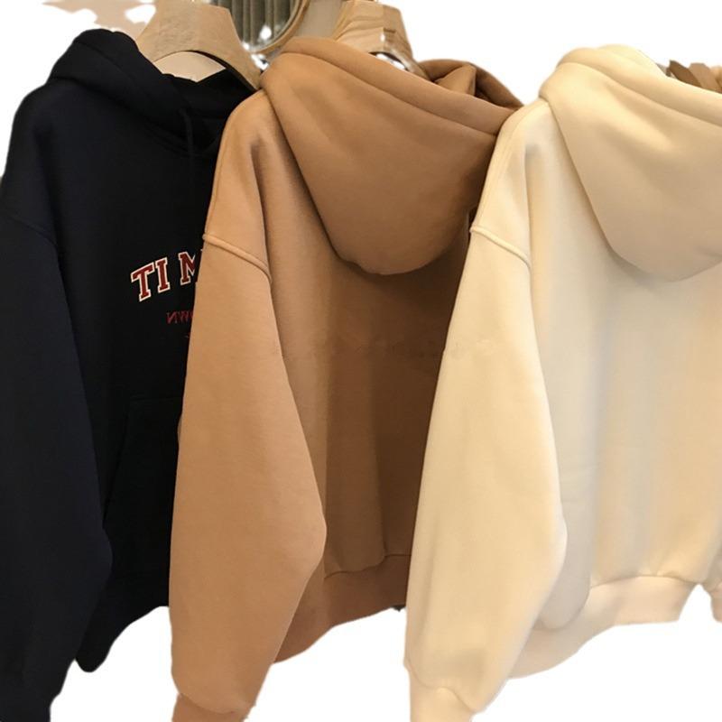 Fashion Fleece-lined Sweatshirt Unisex Streetwear Hoodie, Fleece-lined Retro Slogan Hoodie, Drawstring Hood with Kangaroo Pocket for Daily & Layering