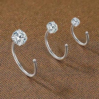 1 шт. серьги-гвоздики из нержавеющей стали с фианитами для пирсинга, хрящевой части уха, хряща, козелка, дейта, раковины, ладьи, серьги-кольца для женщин, украшения для тела