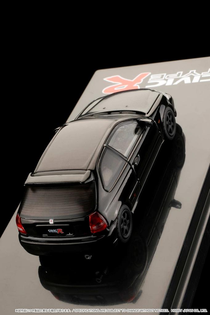 HJ64 Honda CIVIC Type R Custom Version with Engine Display Model Starlight Black Pearl Finished Product HJ642016EBK 1/64 (EK9) /