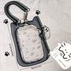 Ins Style Black Photocard Holder Transparent Kpop Idol Card Holder Pu Backbag Pendant Decoration Keychain Student Id Card Storag