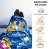 1 шт., Плед Disney Золушка Сезонный Универсальный Декоративный Плед для Комнаты, Идея для Подарка Семье и Другу, Гостиная, Путешествия