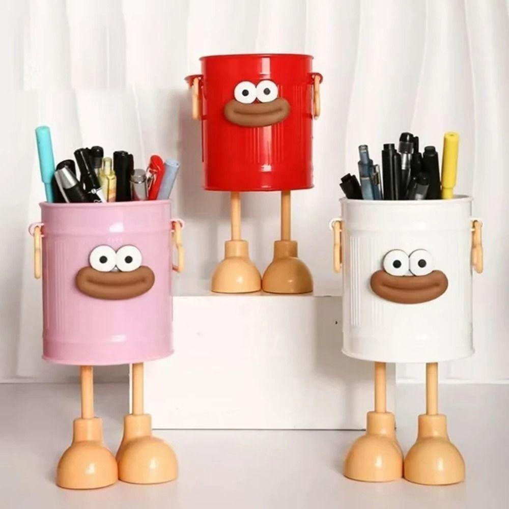 Новый держатель для карандашей с большим ртом, DIY, мультяшный пенал, круглый контейнер для ручек большой емкости, канцелярские товары для студентов