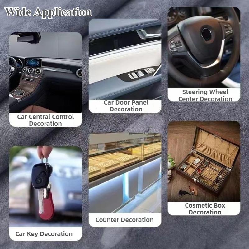 Suede Fabric Self-adhesive Cloth for Car Interior Modification Door Panel Workbench DIY Decoration Patch