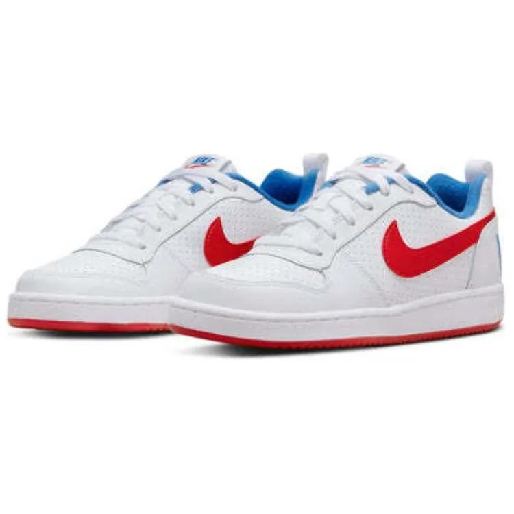 Nike Court Borough Low White Blue Red Grade School (Unisex) Kids' Skateboarding Shoes DM2420 164