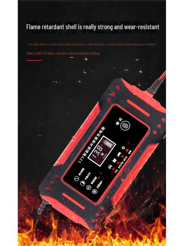 Умное зарядное устройство 12 В 6 А для свинцово-кислотных аккумуляторов мотоциклов и автомобилей