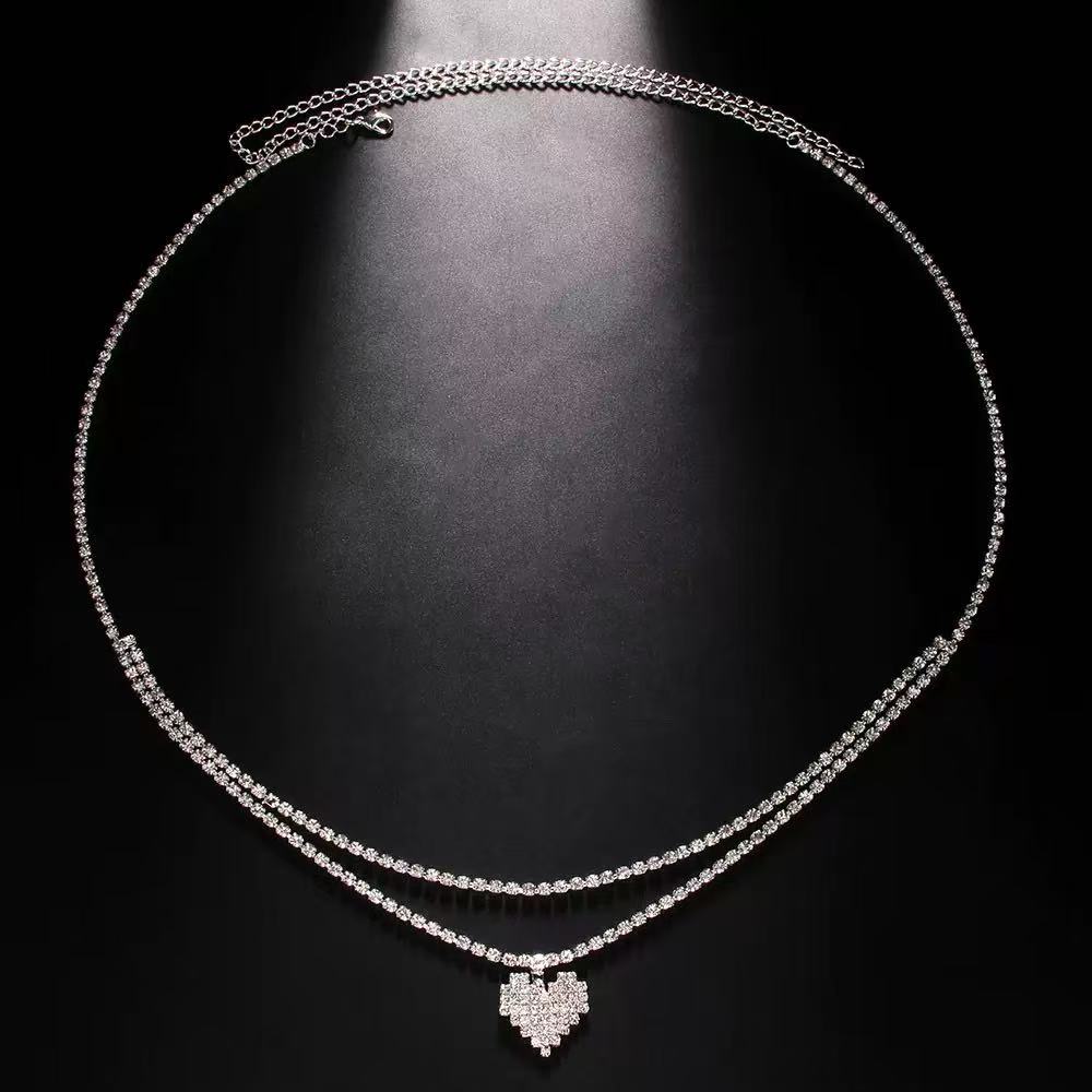 Роскошная двойная цепочка со стразами, цепочка на талию в виде капли воды, украшение для тела для женщин, хрустальная цепочка для тела, цепочка на живот, аксессуар для украшения тела