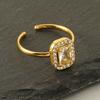 Кольцо из нержавеющей стали с золотым покрытием и бриллиантом, универсальное, 18 карат, регулируемое по размеру, простое кольцо из титановой стали, женское