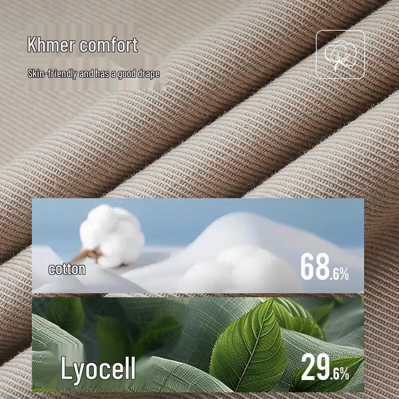 JOEONE Men's Lyocell Blend Loose Straight Casual Trousers