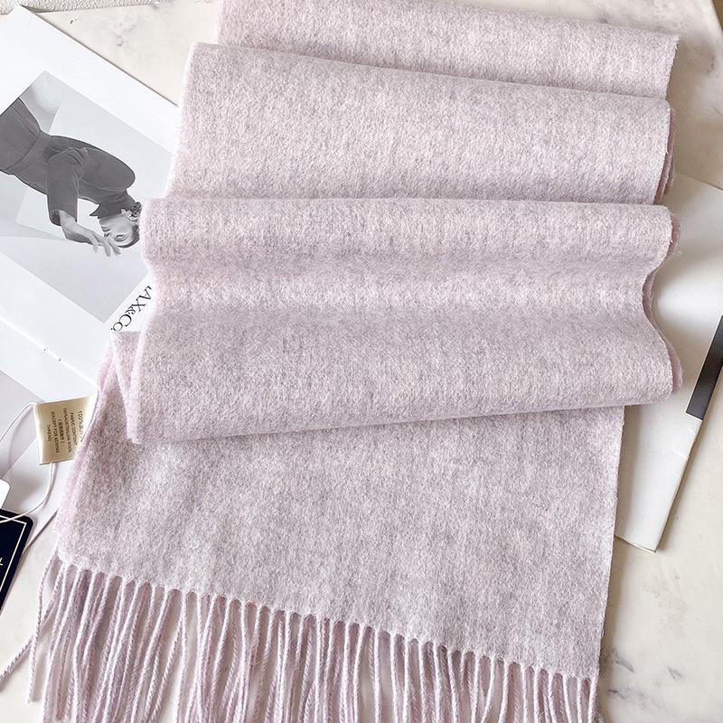 Шарфы из 100% чистой шерсти для мужской осени и зимы, серый двусторонний, высококачественный подарок для парня, мужская кашемировая шаль