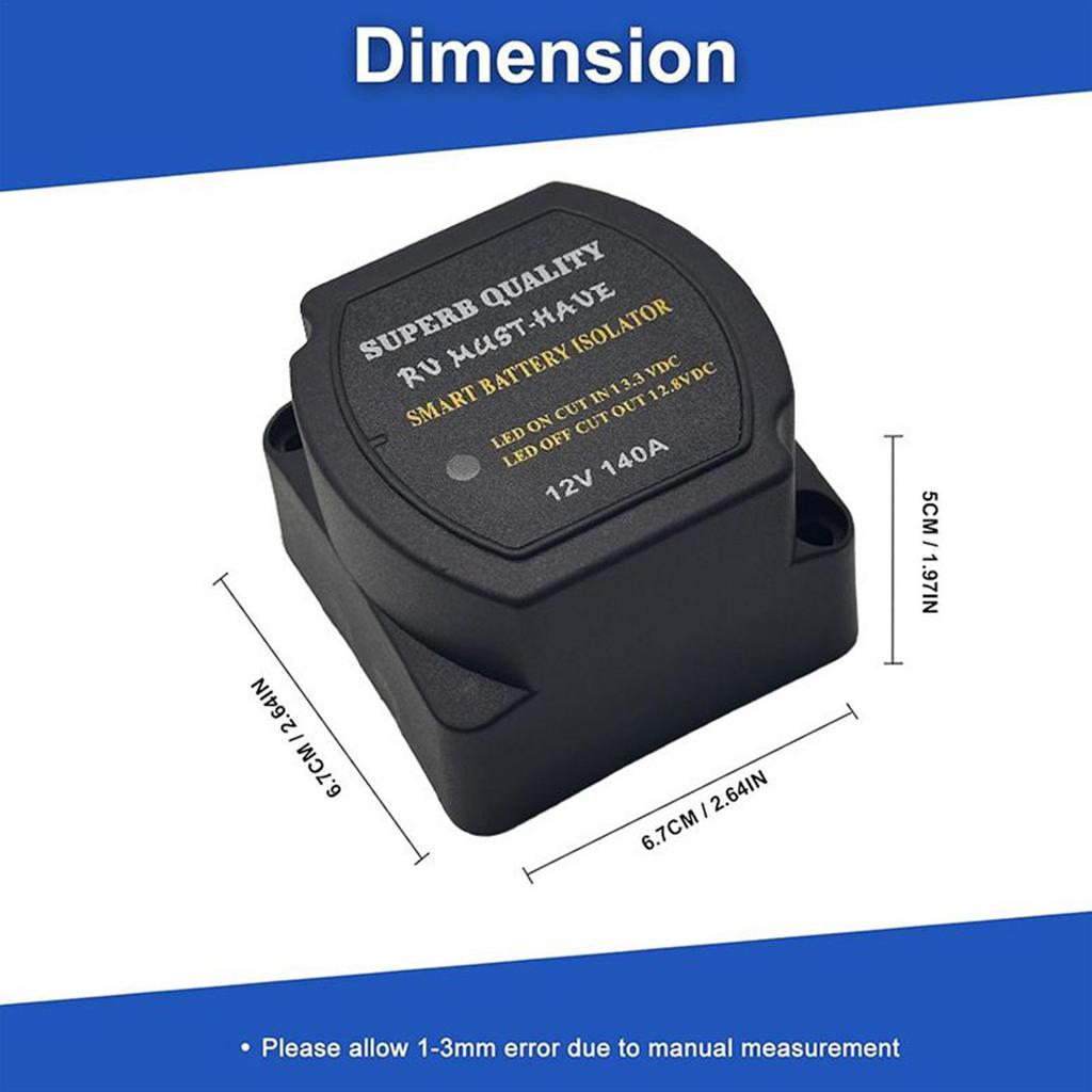 Battery Isolator 12V Marine Relay Control Preventer Stabilizer Safety Protection For Trailer Atv Automobiles Car Yachts Marine