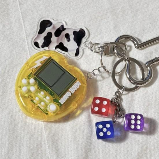 Мини-игровой автомат Bark Studio, акриловый брелок, сумка, аксессуары, желтый, желтый цвет, популярная корейская игра